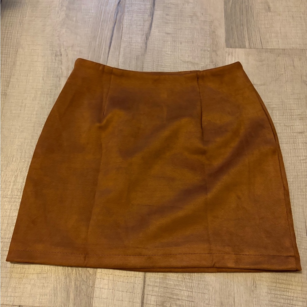 SHEIN Brown Suede Skirt